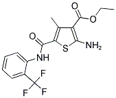 2-AMINO-4-METHYL-5-(2-TRIFLUOROMETHYL-PHENYLCARBAMOYL)-THIOPHENE-3-CARBOXYLIC ACID ETHYL ESTER Struktur