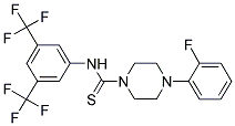 ((3,5-BIS(TRIFLUOROMETHYL)PHENYL)AMINO)(4-(2-FLUOROPHENYL)PIPERAZINYL)METHANE-1-THIONE Struktur