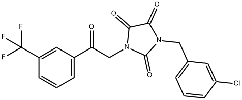 1-(3-CHLOROBENZYL)-3-(2-OXO-2-[3-(TRIFLUOROMETHYL)PHENYL]ETHYL)-1H-IMIDAZOLE-2,4,5(3H)-TRIONE Struktur