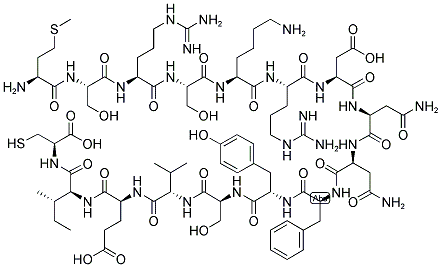 H-MET-SER-ARG-SER-LYS-ARG-ASP-ASN-ASN-PHE-TYR-SER-VAL-GLU-ILE-(CYS)-OH Struktur