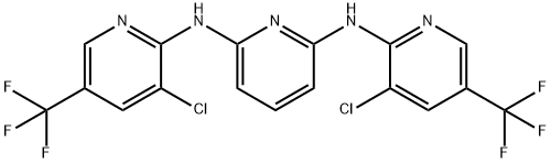 N-[3-CHLORO-5-(TRIFLUOROMETHYL)-2-PYRIDINYL]-N-(6-([3-CHLORO-5-(TRIFLUOROMETHYL)-2-PYRIDINYL]AMINO)-2-PYRIDINYL)AMINE Struktur