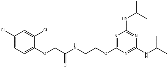 N-(2-(4,6-BIS(ISOPROPYLAMINO)-1,3,5-TRIAZIN-2-YLOXY)ETHYL)-2-(2,4-DICHLOROPHENOXY)ACETAMIDE Struktur