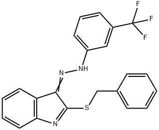 2-(BENZYLSULFANYL)-3H-INDOL-3-ONE N-[3-(TRIFLUOROMETHYL)PHENYL]HYDRAZONE Struktur