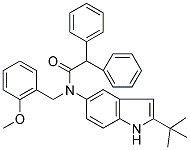 N-(2-TERT-BUTYL-(1H)-INDOL-5-YL)-N-(2-METHOXYBENZYL)DIPHENYLACETAMIDE Struktur