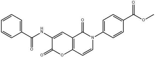 METHYL 4-[3-(BENZOYLAMINO)-2,5-DIOXO-2H-PYRANO[3,2-C]PYRIDIN-6(5H)-YL]BENZENECARBOXYLATE Struktur