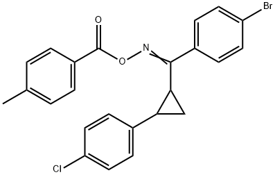 1-[2-((4-BROMOPHENYL)([(4-METHYLBENZOYL)OXY]IMINO)METHYL)CYCLOPROPYL]-4-CHLOROBENZENE Struktur