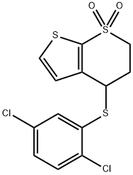 4-[(2,5-DICHLOROPHENYL)SULFANYL]-3,4-DIHYDRO-1LAMBDA6-THIENO[2,3-B]THIOPYRAN-1,1(2H)-DIONE Struktur