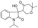 3-(6,6-DIMETHYL-4-OXOTETRAHYDRO-2H-PYRAN-3-YL)-3-HYDROXY-1-ISOPROPYL-1,3-DIHYDRO-2H-INDOL-2-ONE Struktur