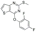 2,4-DIFLUOROPHENYL 2-(METHYLSULFANYL)THIENO[3,2-D]PYRIMIDIN-4-YL ETHER Struktur