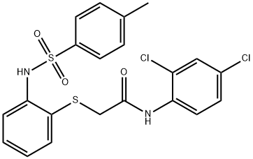 N-(2,4-DICHLOROPHENYL)-2-[(2-([(4-METHYLPHENYL)SULFONYL]AMINO)PHENYL)SULFANYL]ACETAMIDE Struktur