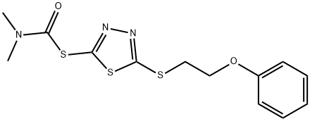 S-(5-[(2-PHENOXYETHYL)SULFANYL]-1,3,4-THIADIAZOL-2-YL) N,N-DIMETHYLCARBAMOTHIOATE Struktur