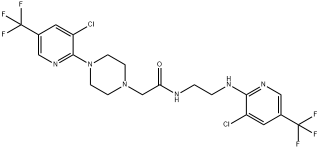 N-(2-([3-CHLORO-5-(TRIFLUOROMETHYL)-2-PYRIDINYL]AMINO)ETHYL)-2-(4-[3-CHLORO-5-(TRIFLUOROMETHYL)-2-PYRIDINYL]PIPERAZINO)ACETAMIDE Struktur