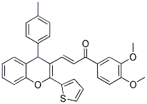 (E)-1-(3,4-DIMETHOXYPHENYL)-3-(2-(THIOPHEN-2-YL)-4-P-TOLYL-4H-CHROMEN-3-YL)PROP-2-EN-1-ONE Struktur