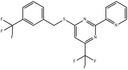 2-(2-PYRIDINYL)-4-(TRIFLUOROMETHYL)-6-([3-(TRIFLUOROMETHYL)BENZYL]SULFANYL)PYRIMIDINE Struktur