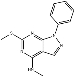 N-METHYL-6-(METHYLSULFANYL)-1-PHENYL-1H-PYRAZOLO[3,4-D]PYRIMIDIN-4-AMINE Struktur