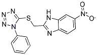 6-NITRO-2-([(1-PHENYL-1H-TETRAZOL-5-YL)THIO]METHYL)-1H-BENZIMIDAZOLE Struktur