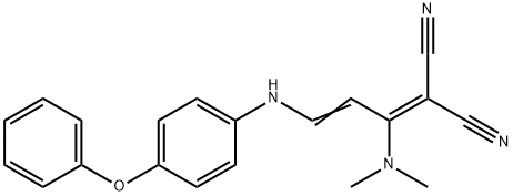 2-[1-(DIMETHYLAMINO)-3-(4-PHENOXYANILINO)-2-PROPENYLIDENE]MALONONITRILE Struktur