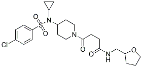 4-[4-[((4-CHLOROPHENYL)SULPHONYL)CYCLOPROPYLAMINO]PIPERIDIN-1-YL]-4-OXO-N-TETRAHYDROFURFURYLBUTANAMIDE Struktur