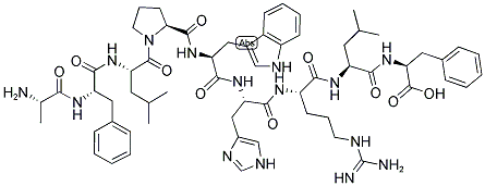 H-ALA-PHE-LEU-PRO-TRP-HIS-ARG-LEU-PHE-OH Struktur