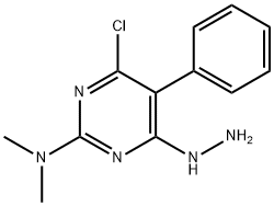 N-(4-CHLORO-6-HYDRAZINO-5-PHENYLPYRIMIDIN-2-YL)-N,N-DIMETHYLAMINE Struktur