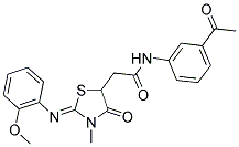 N-(3-ACETYLPHENYL)-2-{(2Z)-2-[(2-METHOXYPHENYL)IMINO]-3-METHYL-4-OXO-1,3-THIAZOLIDIN-5-YL}ACETAMIDE Struktur