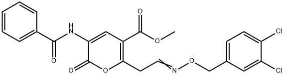 METHYL 3-(BENZOYLAMINO)-6-(2-([(3,4-DICHLOROBENZYL)OXY]IMINO)ETHYL)-2-OXO-2H-PYRAN-5-CARBOXYLATE Struktur