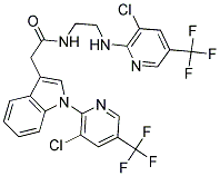 N-(2-([3-CHLORO-5-(TRIFLUOROMETHYL)-2-PYRIDINYL]AMINO)ETHYL)-2-(1-[3-CHLORO-5-(TRIFLUOROMETHYL)-2-PYRIDINYL]-1H-INDOL-3-YL)ACETAMIDE Struktur