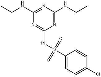 N-[4,6-BIS(ETHYLAMINO)-1,3,5-TRIAZIN-2-YL]-4-CHLOROBENZENESULFONAMIDE Struktur