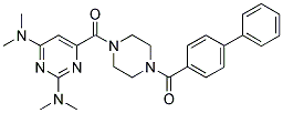 1-[(2,6-BIS(DIMETHYLAMINO)PYRIMIDIN-4-YL)CARBONYL]-4-[(1,1'-BIPHENYL-4-YL)CARBONYL]PIPERAZINE Struktur