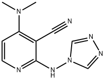 4-(DIMETHYLAMINO)-2-(4H-1,2,4-TRIAZOL-4-YLAMINO)NICOTINONITRILE Struktur