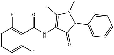 (2,6-DIFLUOROPHENYL)-N-(2,3-DIMETHYL-5-OXO-1-PHENYL(3-PYRAZOLIN-4-YL))FORMAMIDE Struktur