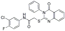 N-(3-CHLORO-4-FLUOROPHENYL)-2-[(4-OXO-3-PHENYL-3,4-DIHYDRO-2-QUINAZOLINYL)SULFANYL]ACETAMIDE Struktur