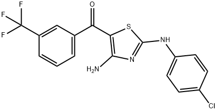 [4-AMINO-2-(4-CHLOROANILINO)-1,3-THIAZOL-5-YL][3-(TRIFLUOROMETHYL)PHENYL]METHANONE Struktur