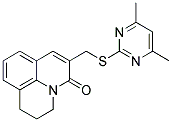 2,3-DIHYDRO-6-[(4,6-DIMETHYLPYRIMIDIN-2-YL)THIOMETHYL]-(1H,5H)-BENZO[IJ]QUINOLIZIN-5-ONE Struktur