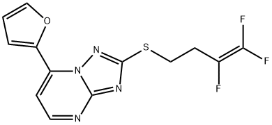 7-(2-FURYL)-2-[(3,4,4-TRIFLUORO-3-BUTENYL)SULFANYL][1,2,4]TRIAZOLO[1,5-A]PYRIMIDINE Struktur