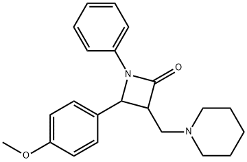 4-(4-METHOXYPHENYL)-1-PHENYL-3-(PIPERIDINOMETHYL)-2-AZETANONE Struktur