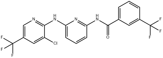 N-(6-([3-CHLORO-5-(TRIFLUOROMETHYL)-2-PYRIDINYL]AMINO)-2-PYRIDINYL)-3-(TRIFLUOROMETHYL)BENZENECARBOXAMIDE Struktur