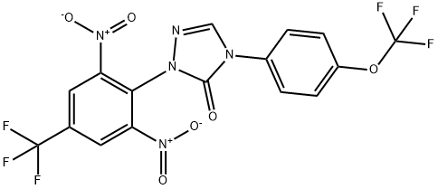 2-[2,6-DINITRO-4-(TRIFLUOROMETHYL)PHENYL]-4-[4-(TRIFLUOROMETHOXY)PHENYL]-2,4-DIHYDRO-3H-1,2,4-TRIAZOL-3-ONE Structure