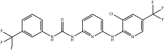 N-(6-([3-CHLORO-5-(TRIFLUOROMETHYL)-2-PYRIDINYL]AMINO)-2-PYRIDINYL)-N'-[3-(TRIFLUOROMETHYL)PHENYL]UREA Struktur