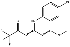 4-(4-BROMOANILINO)-6-(DIMETHYLAMINO)-1,1,1-TRIFLUORO-3,5-HEXADIEN-2-ONE Struktur