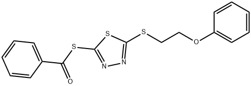 S-(5-[(2-PHENOXYETHYL)SULFANYL]-1,3,4-THIADIAZOL-2-YL) BENZENECARBOTHIOATE Struktur