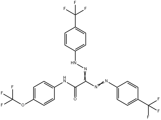 N-[4-(TRIFLUOROMETHOXY)PHENYL]-2-(2-[4-(TRIFLUOROMETHYL)PHENYL]DIAZENYL)-2-(2-[4-(TRIFLUOROMETHYL)PHENYL]HYDRAZONO)ACETAMIDE Struktur