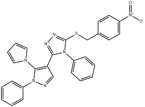 3-[(4-NITROBENZYL)SULFANYL]-4-PHENYL-5-[1-PHENYL-5-(1H-PYRROL-1-YL)-1H-PYRAZOL-4-YL]-4H-1,2,4-TRIAZOLE Struktur