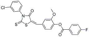 4-{(E)-[3-(3-CHLOROPHENYL)-4-OXO-2-THIOXO-1,3-THIAZOLIDIN-5-YLIDENE]METHYL}-2-METHOXYPHENYL 4-FLUOROBENZOATE Struktur