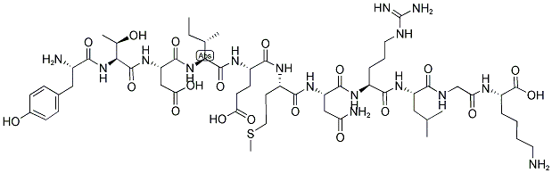 H-TYR-THR-ASP-ILE-GLU-MET-ASN-ARG-LEU-GLY-LYS-OH Struktur