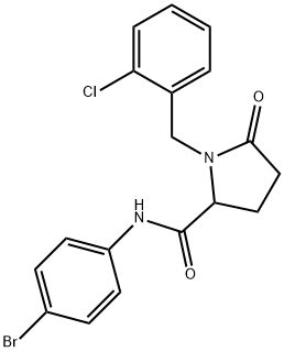 N-(4-BROMOPHENYL)-1-(2-CHLOROBENZYL)-5-OXO-2-PYRROLIDINECARBOXAMIDE Struktur