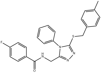 4-FLUORO-N-((5-[(4-METHYLBENZYL)SULFANYL]-4-PHENYL-4H-1,2,4-TRIAZOL-3-YL)METHYL)BENZENECARBOXAMIDE Struktur