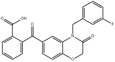 2-([4-(3-FLUOROBENZYL)-3-OXO-3,4-DIHYDRO-2H-1,4-BENZOXAZIN-6-YL]CARBONYL)BENZENECARBOXYLIC ACID Struktur