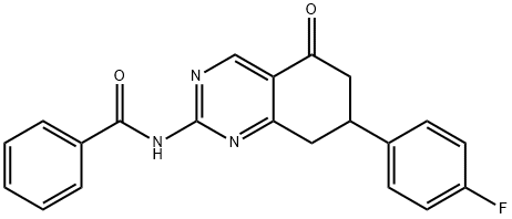 N-[7-(4-FLUOROPHENYL)-5-OXO-5,6,7,8-TETRAHYDROQUINAZOLIN-2-YL]BENZAMIDE Struktur