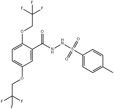 N'-[2,5-BIS(2,2,2-TRIFLUOROETHOXY)BENZOYL]-4-METHYLBENZENESULFONOHYDRAZIDE Struktur